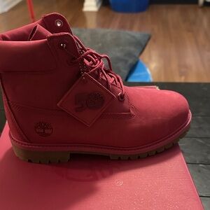 Timberland Bold Maroon Leather Boots